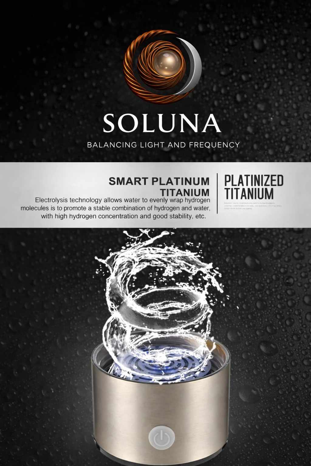 SOLUNA Hydrogen - Rich Water Bottle - shop_name Solunanz